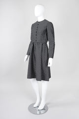 Recess Los Angeles Vintage Geoffrey Beene B&W Silk Dot Dress