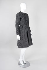 Recess Los Angeles Vintage Geoffrey Beene B&W Silk Dot Dress