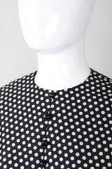 Recess Los Angeles Vintage Geoffrey Beene B&W Silk Dot Dress