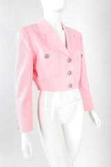 Recess Designer Consignment Vintage Georges Rech Millennial Pink Boxy Cropped Sateen Jacket Los Angeles Resale