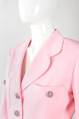 Recess Designer Consignment Vintage Georges Rech Millennial Pink Boxy Cropped Sateen Jacket Los Angeles Resale