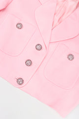 Recess Designer Consignment Vintage Georges Rech Millennial Pink Boxy Cropped Sateen Jacket Los Angeles Resale