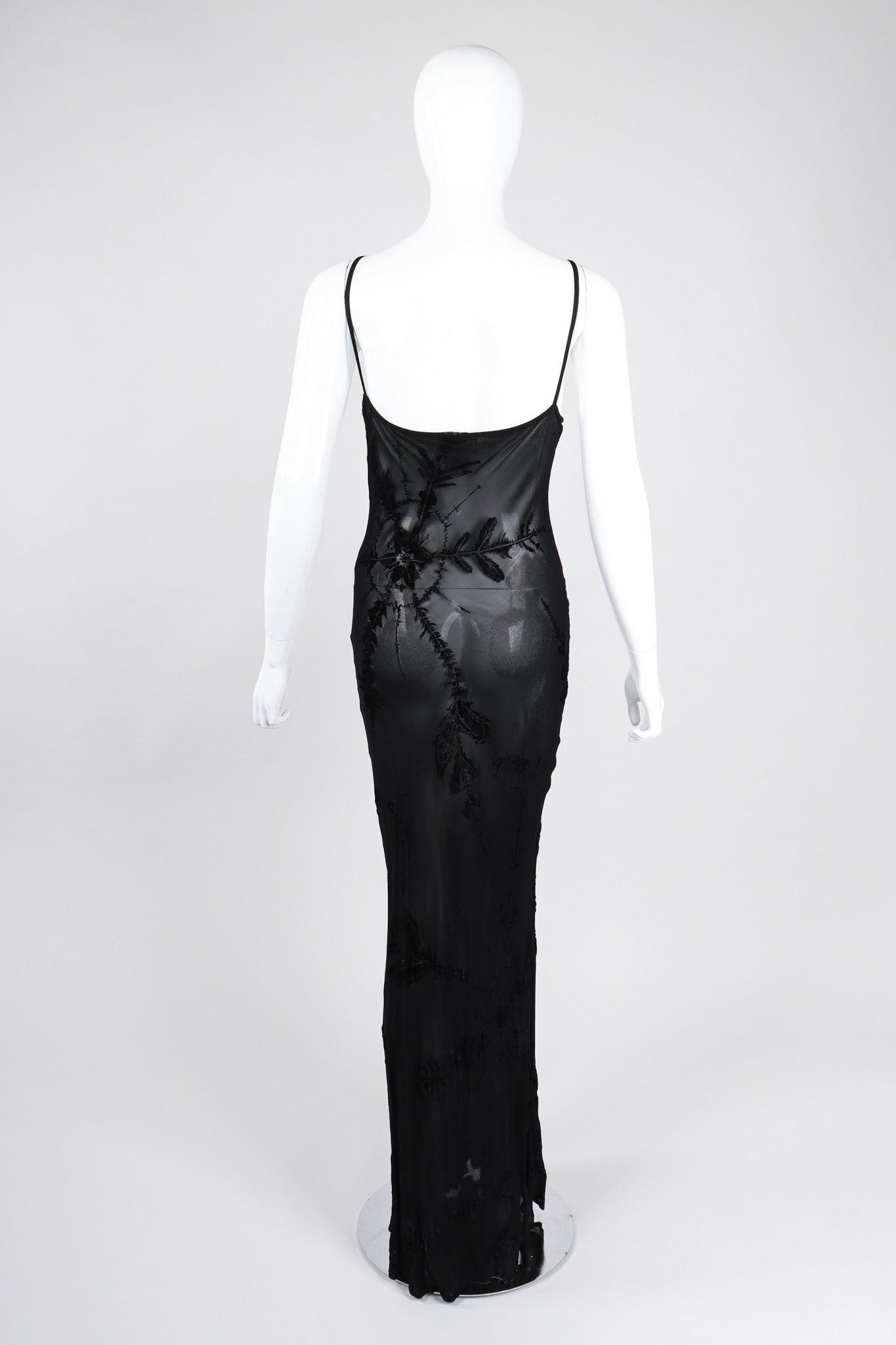 Recess Los Angeles Vintage Ghost 90s Sheer Velvet Burnout Slip Dress