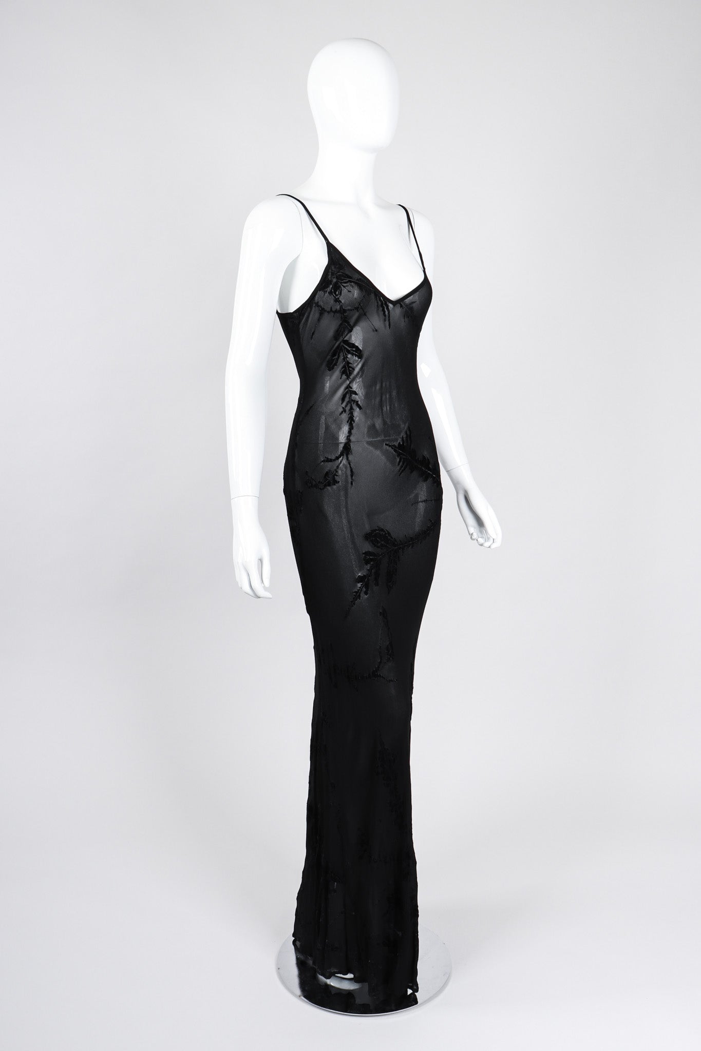 Vintage Ghost 90s Sheer Velvet Burnout Slip Dress – Recess