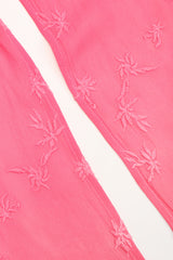 Recess Los Angeles Designer Consignment Vintage Ghost Hot Pink 90s Minimal Embroidered Slip Dress & Shawl