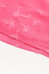 Recess Los Angeles Designer Consignment Vintage Ghost Hot Pink 90s Minimal Embroidered Slip Dress & Shawl
