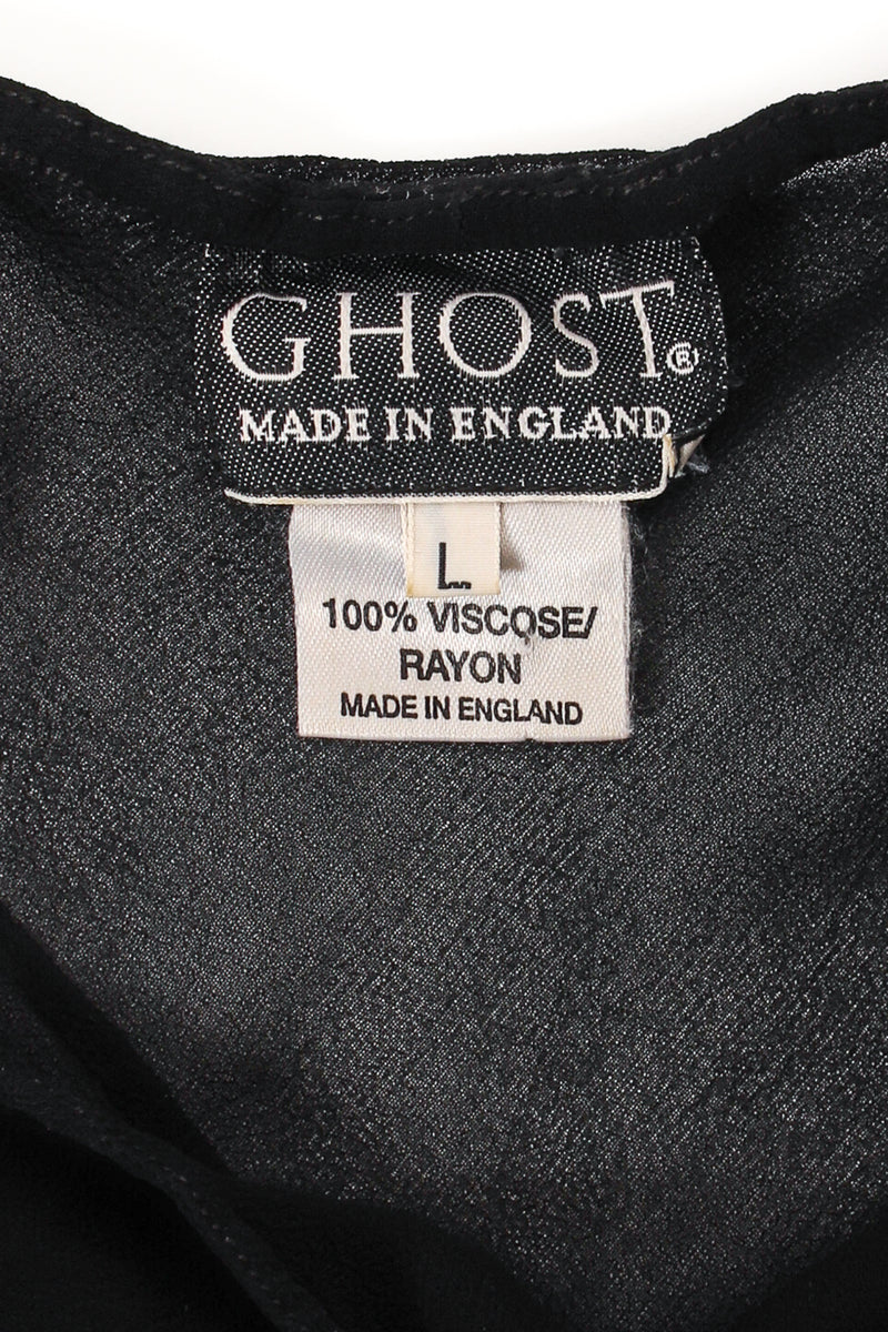 Vintage Ghost Sheer Chiffon Pintuck Sheath Dress label at Recess Los Angeles