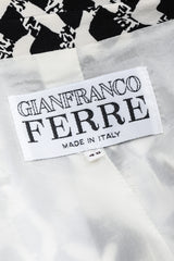 Recess Los Angeles Vintage Gianfranco Ferre Graphic Black And White Double Breasted Jacket Double Pleat Pants