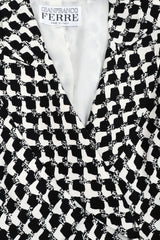 Recess Los Angeles Vintage Gianfranco Ferre Graphic Black And White Double Breasted Jacket Double Pleat Pants