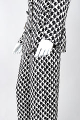 Recess Los Angeles Vintage Gianfranco Ferre Graphic Black And White Double Breasted Jacket Double Pleat Pants