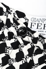Recess Los Angeles Vintage Gianfranco Ferre Graphic Black And White Double Breasted Jacket Double Pleat Pants