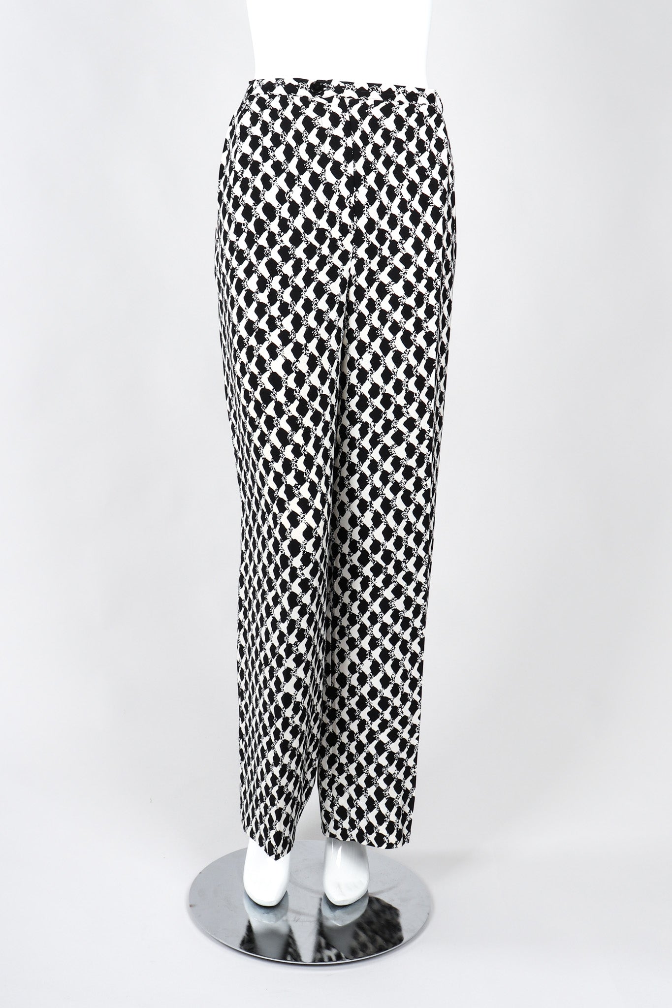 Recess Los Angeles Vintage Gianfranco Ferre Graphic Black And White Double Breasted Jacket Double Pleat Pants 