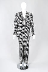 Recess Los Angeles Vintage Gianfranco Ferre Graphic Black And White Double Breasted Jacket Double Pleat Pants