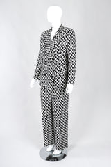 Recess Los Angeles Vintage Gianfranco Ferre Graphic Black And White Double Breasted Jacket Double Pleat Pants