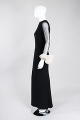 Recess Los Angeles Vintage Gianfranco Ferre Ruffle Cuff Hi Slit Sheath Gown