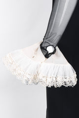 Recess Los Angeles Vintage Gianfranco Ferre Ruffle Cuff Hi Slit Sheath Gown