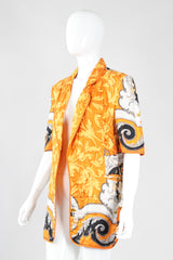 Recess Los Angeles Vintage Gianfranco Ferre Baroque Print Quilted Silk Jacket