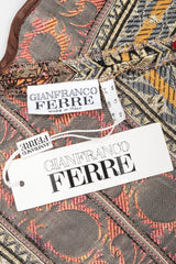 Recess Los Angeles Vintage Gianfranco Off-The-Shoulder Ferre Tiger Fur Brocade Top