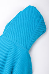 Recess Los Angeles Vintage Giancfranco Ferre Avant Garde Wrap Turquoise Short Jacket Hood Front Slit Leather Ties Fuzzy Lining Inner Quilting Puffy