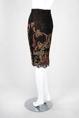 Recess Los Angeles Vintage Gianfranco Ferre Baroque Metallic Embroidered Lace Skirt