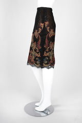 Recess Los Angeles Vintage Gianfranco Ferre Baroque Metallic Embroidered Lace Skirt