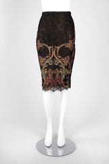 Recess Los Angeles Vintage Gianfranco Ferre Baroque Metallic Embroidered Lace Skirt