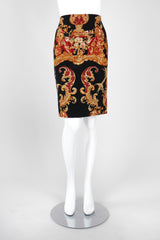 Recess Los Angeles Vintage Gianfranco Ferre Baroque Quilted Embroidered Skirt & Wrap Set