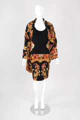 Recess Los Angeles Vintage Gianfranco Ferre Baroque Quilted Embroidered Skirt & Wrap Set