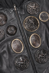 Recess Los Angeles Vintage Gianfranco Ferre Leather GoT Dragon Medallion Dress