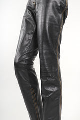 Recess Designer Consignment Vintage Gianfranco Ferre Contrast Stitch Leather Jean Los Angeles Resale