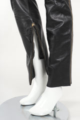 Recess Designer Consignment Vintage Gianfranco Ferre Contrast Stitch Leather Jean Los Angeles Resale