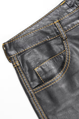 Recess Designer Consignment Vintage Gianfranco Ferre Contrast Stitch Leather Jean Los Angeles Resale