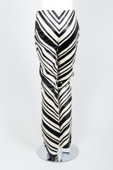 Vintage Gianfranco Ferre Leather Chevron Zebra Pant on Mannequin back