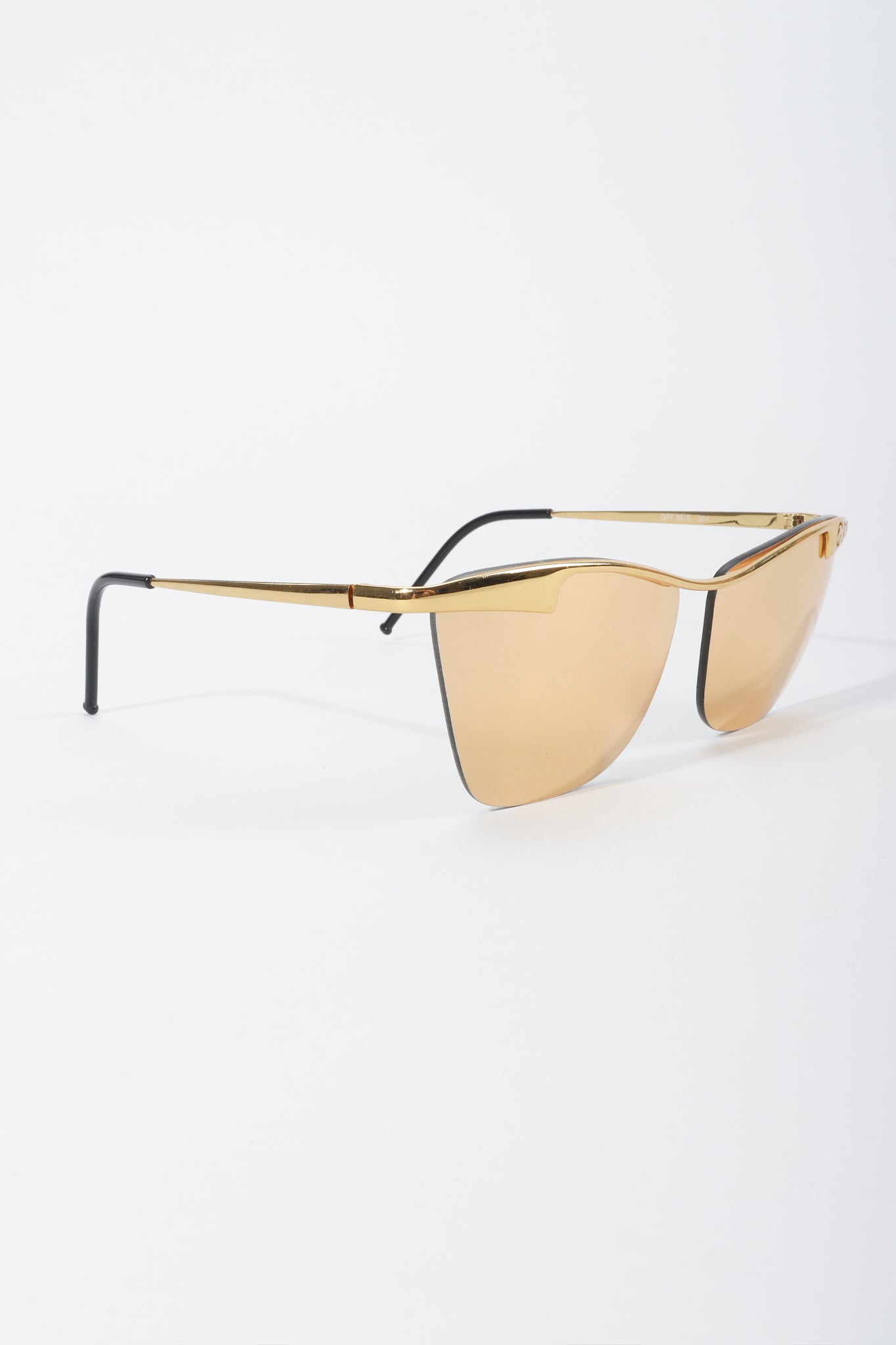Vintage GianFranco Ferre Gold Lens Aviator Sunglasses Angle at Recess LA