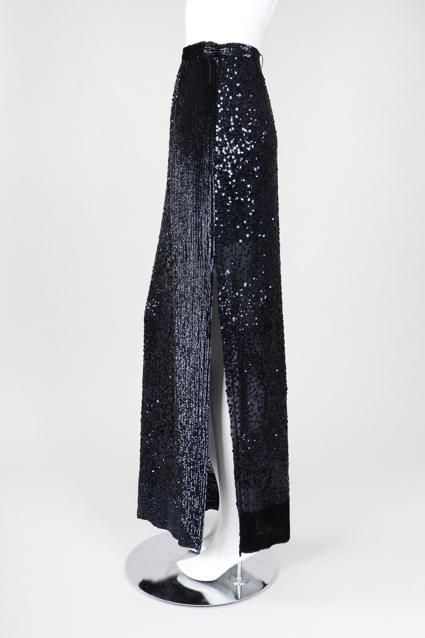 Recess Los Angeles Vintage Gianfranco Ferre Midnight Mini Sequin Chiffon Skirt