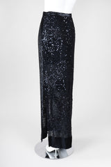 Recess Los Angeles Vintage Gianfranco Ferre Midnight Mini Sequin Chiffon Skirt