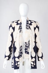 Recess Los Angeles Vintage Gianfranco Ferre Studio 0001 Baroque Rope Print Silk Jacket & Blouse Set