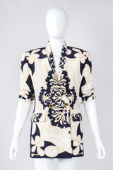 Recess Los Angeles Vintage Gianfranco Ferre Studio 0001 Baroque Rope Print Silk Jacket & Blouse Set