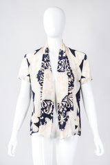 Recess Los Angeles Vintage Gianfranco Ferre Studio 0001 Baroque Rope Print Silk Jacket & Blouse Set