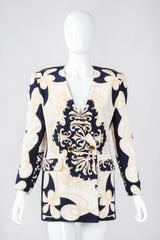 Recess Los Angeles Vintage Gianfranco Ferre Studio 0001 Baroque Rope Print Silk Jacket & Blouse Set