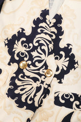 Recess Los Angeles Vintage Gianfranco Ferre Studio 0001 Baroque Rope Print Silk Jacket & Blouse Set