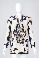 Recess Los Angeles Vintage Gianfranco Ferre Studio 0001 Baroque Rope Print Silk Jacket & Blouse Set