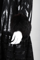 Snakeskin Knit Fur Coat
