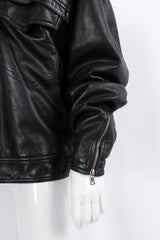 Vintage Gianni Versace Leather Bomber Jacket sleeve zipper @ Recess LA