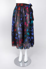 Recess Los Angeles Vintage Gianni Versace Sheer Silk Chiffon Ombré Leaf Print Skirt