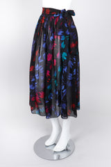 Recess Los Angeles Vintage Gianni Versace Sheer Silk Chiffon Ombré Leaf Print Skirt