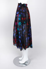 Recess Los Angeles Vintage Gianni Versace Sheer Silk Chiffon Ombré Leaf Print Skirt