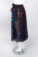 Recess Los Angeles Vintage Gianni Versace Sheer Silk Chiffon Ombré Leaf Print Skirt