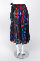 Recess Los Angeles Vintage Gianni Versace Sheer Silk Chiffon Ombré Leaf Print Skirt