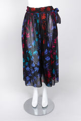 Recess Los Angeles Vintage Gianni Versace Sheer Silk Chiffon Ombré Leaf Print Skirt